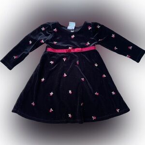 Vintage Circo Girls Dress Velour Size 18 Months Black Cherries